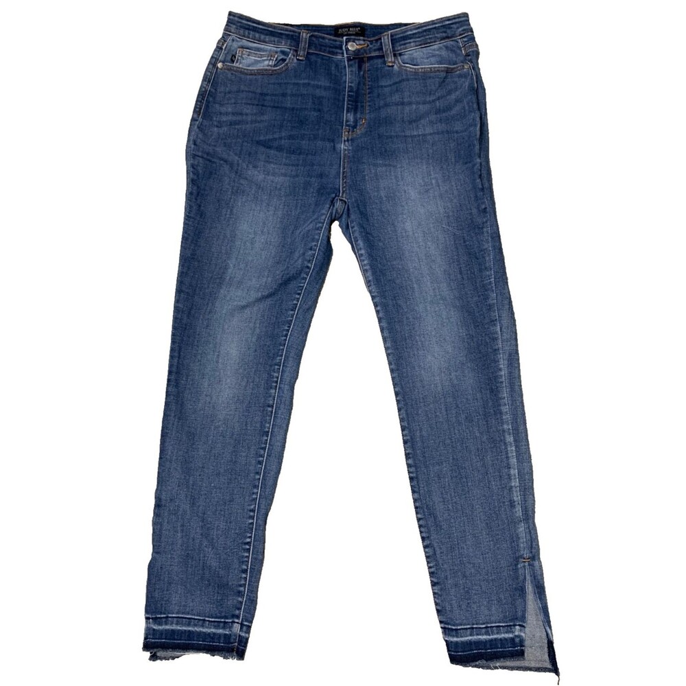 Judy Blue High Waist Skinny Jeans Womens Size 15/32 Released Hem JB82422MD Blue